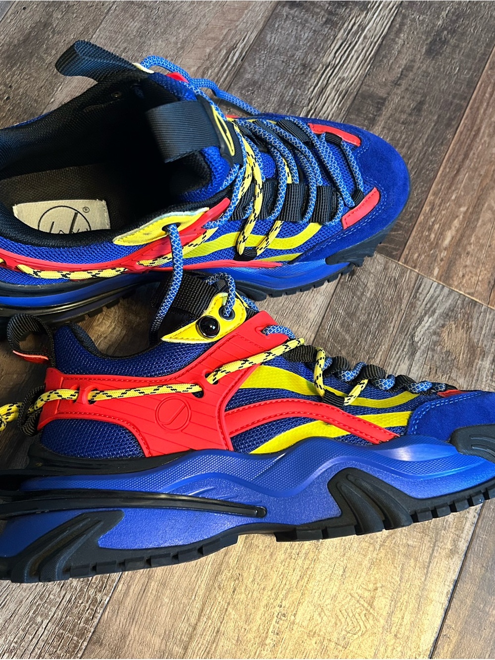 Colorful Kids Athletic Sneakers in Blue, Red & Yellow